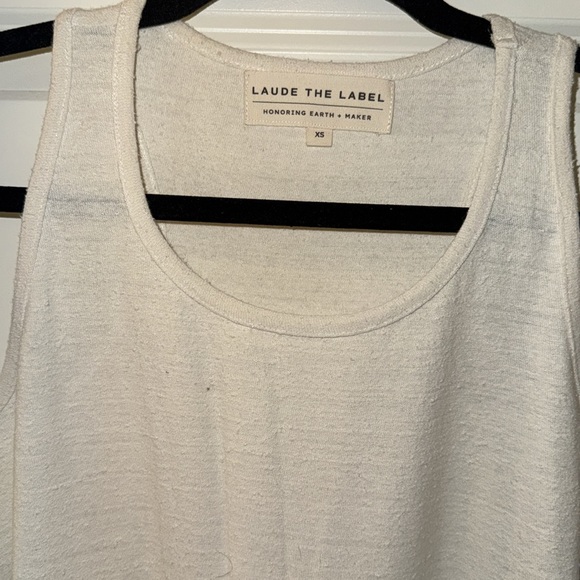 Laude the Label Jersey Knit Tank Dress - Ivory - 100% Silk Noil - Picture 2 of 8